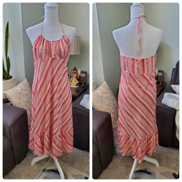 Ann Taylor LOFT Colorful halter dress, fully lined - Picture 2 of 9